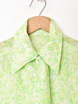 花柄 ボウタイ シアーブラウス