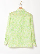 花柄 ボウタイ シアーブラウス