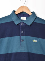 LACOSTE ボーダー ワンポイント 長袖ポロシャツ