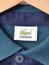 LACOSTE ボーダー ワンポイント 長袖ポロシャツ