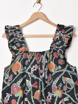 【2色展開】Emerald Motel スカーフ柄 スリーブレス ギャザーストラップワンピース