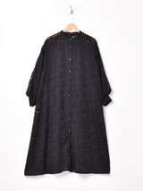 【4色展開】Meridian 総柄 長袖 シアーワンピース