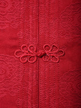 【3色展開】Meridian織り柄 チャイナデザイン ノースリーブワンピース