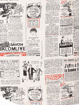 TEMPTATION ニュースペーパー柄 コットンリネン 半袖シャツ