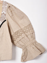 7分袖 ダマスク柄 チロルトップス