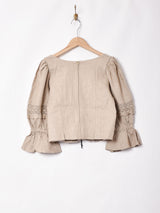 7分袖 ダマスク柄 チロルトップス