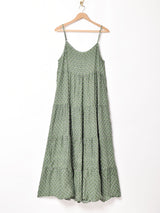 【2色展開】Meridian コモン柄 ティアード キャミソールワンピース