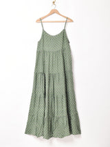 【2色展開】Meridian コモン柄 ティアード キャミソールワンピース