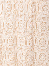 Meridian スリーブレス クロシェワンピース