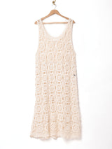 Meridian スリーブレス クロシェワンピース