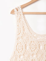 Meridian スリーブレス クロシェワンピース