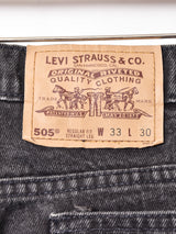 グアテマラ製 Levi's 505 ブラックデニムパンツ W33