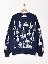 デザイン プリントスウェットシャツ