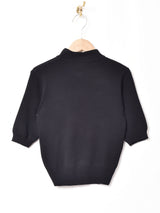 【2色展開】Meridian マンダリンカラー 半袖セーター