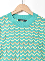 【2色展開】Meridian ジグザグ 半袖セーター