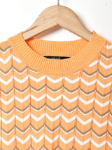 【2色展開】Meridian ジグザグ 半袖セーター