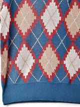 【2色展開】Meridian アーガイル ニットポロ