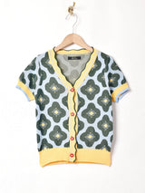 【2色展開】Meridian 花柄 半袖カーディガン