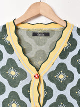 【2色展開】Meridian 花柄 半袖カーディガン