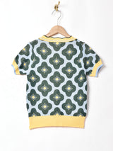 【2色展開】Meridian 花柄 半袖カーディガン