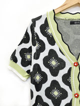 【2色展開】Meridian 花柄 半袖カーディガン