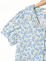 【2色展開】Elcamino フリルカラー 半袖ブラウス