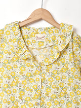 【2色展開】Elcamino フリルカラー 半袖ブラウス