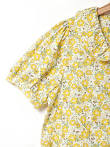 【2色展開】Elcamino フリルカラー 半袖ブラウス