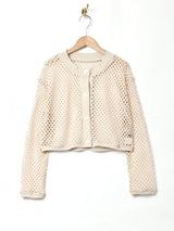 【4色展開】Meridian クロップド メッシュカーディガン