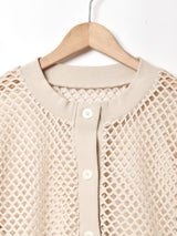 【4色展開】Elcamino クロップド メッシュカーディガン