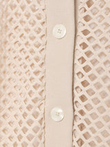 【4色展開】Elcamino クロップド メッシュカーディガン