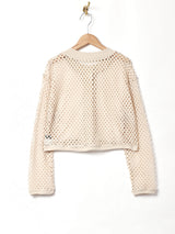 【4色展開】Elcamino クロップド メッシュカーディガン