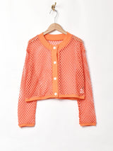 【4色展開】Meridian クロップド メッシュカーディガン