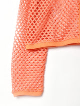 【4色展開】Meridian クロップド メッシュカーディガン