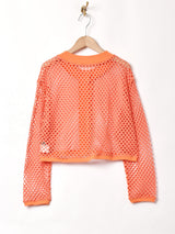 【4色展開】Meridian クロップド メッシュカーディガン