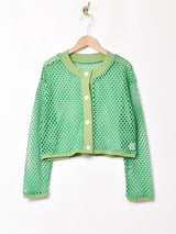 【4色展開】Elcamino クロップド メッシュカーディガン