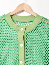 【4色展開】Meridian クロップド メッシュカーディガン