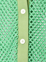 【4色展開】Meridian クロップド メッシュカーディガン