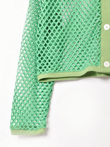 【4色展開】Meridian クロップド メッシュカーディガン