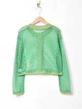 【4色展開】Meridian クロップド メッシュカーディガン