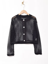 【4色展開】Meridian クロップド メッシュカーディガン