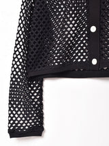 【4色展開】Meridian クロップド メッシュカーディガン