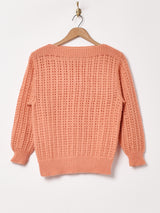 ボートネック クロシェ セーター