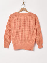 ボートネック クロシェ セーター