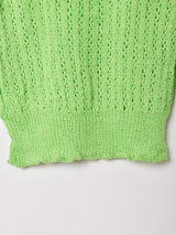 ハイネック クロシェ セーター