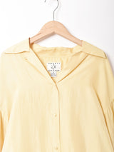 オープンカラー 長袖シルクシャツ