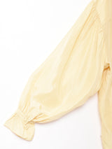 オープンカラー 長袖シルクシャツ