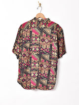 イタリア製 総柄半袖シャツ