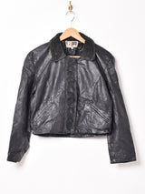 クロップド デザイン レザージャケット