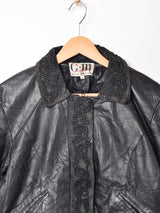 クロップド デザイン レザージャケット